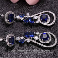 2018 most popular earring spinel blue zircon stone jewelry earring